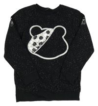 Čierna skvrnitá mikina s Pudseym s flitrami George