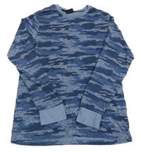 Modro-tmavomodré vzorované triko C&A