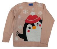 Ružový sveter s tučňákem