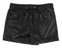 Černé koženkové sukňové kraťasy Matalan