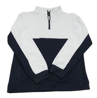 Bielo-tmavomodrá športová mikina