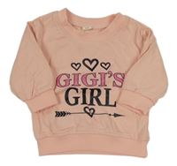 Ružová mikina s nápisom a srdiečkami