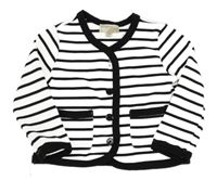 Bielo-čierna pruhovaná prepínaci mikina