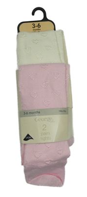 Nové - 2x silonky se srdíčky - růžové + krémové George