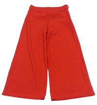 Červené rebrované široké nohavice New Look
