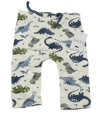 Biele ľahké tepláky s dinosaurami Matalan