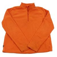 Oranžová fleecová mikina s logom Quechua