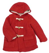 Červený zateplený kabát s kapucí John Lewis