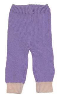 Fialové pletené nohavice