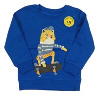 Nové - Modrá mikina s leopardem George