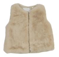 Světlebéžová kožešinová podšitá vesta Matalan