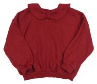 Vínová mikina s golierikom