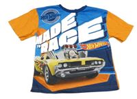 Modro-oranžové tričko s autom