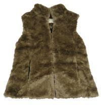 Hnědá kožešinová podšitá vesta Zara