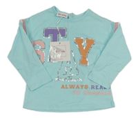 Nové - svetlomodré tričko s nápisom