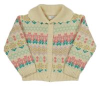 Smetanovo-barevný květovaný propínací svetr Primark