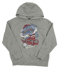 Sivá melírovaná mikina s potlačou a kapucí - Harry Potter