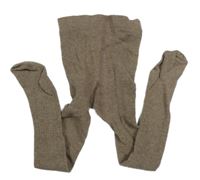 Hnědé žebrované punčocháče H&M