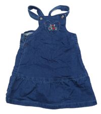 Tmavomodré na traké ľahké rifľové šaty so srdcem