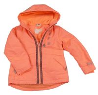 Neonově oranžová šusťáková zimní bunda s kapucí Topolino