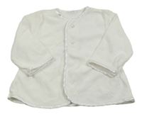 Biela zamatová prepínaci mikina s mašličkami