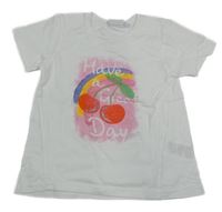 Biele tričko s třešněmi kids