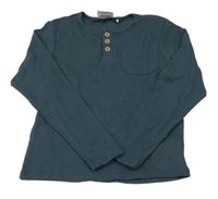 Petrolejové žebrované triko s kapsičkou Lily & Dan