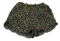 Čierne kvetované ľahké kraťasy Primark