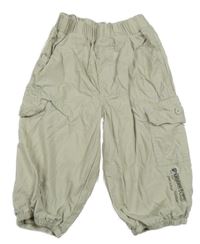 Svetlobéžové plátenné podšité nohavice s vreckami C&A