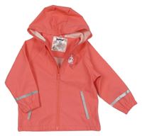 Korálová nepromokavá bunda s jednorožcem a kapucí Lupilu