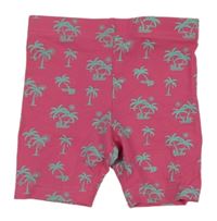 Ružové elastické kraťasy s palmami Primark