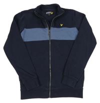 Tmavomodrá prepínaci mikina s pruhom a logom Lyle&Scott