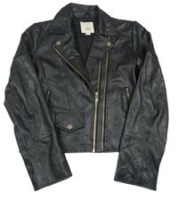 Černý crop koženkový křivák River Island