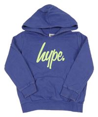 Fialová mikina s logom a kapucňou hype