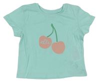Mátové tričko s třešněmi Elle