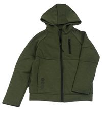 Khaki propínací mikina s kapucí Primark