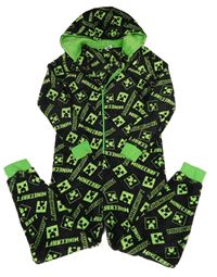 Čierno-zelená plyšová kombinéza s kapucí - Minecraft Matalan