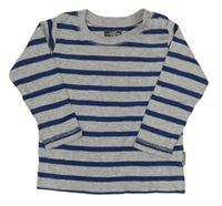 Šedo-tmavomodré pruhované triko H&M