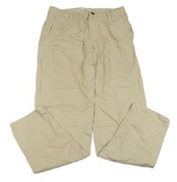 Béžové plátěné chino kalhoty Zara