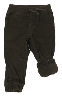 Hnědé podšité manšestráky C&A