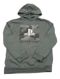 Šedá mikina s kapucí - Play Station