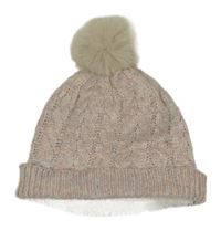 Lila-barevná melírovaná vzorovaná čepice s bambulí Ergee