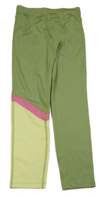 Zeleno-ružovo-svetlozelené športové legíny Tchibo