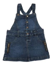 Tmavomodré na traké rifľové šaty