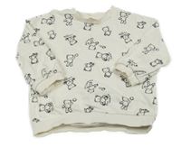 Smotanová mikina s medvedíkmi H&M