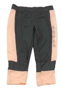 Antarcitovo-ružové športové crop legíny s nápismi Ergeenomixx