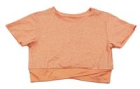 Lososový melírovaný sprotovní crop top Ergeenomixx