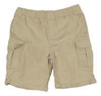 Béžové plátěné cargo kraťasy Primark