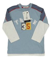 Nové - Světlemodro-bílé triko s nápisem a číslem George