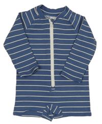 Šedomodro-bílý pruhovaný UV overal H&M